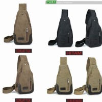 Promo Tas Selempang Pria Kanvas / Men Sling Shoulder Bags / Bodypack