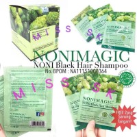 1 Box Isi 20 Sachet New Nonimagic Black Hair Shampo Bpom