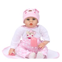 Boneka Bayi Newborn Bahan Silikon Lembut Seperti Asli untuk Mainan Ana