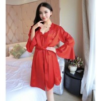 PREMIUM LARIS Bajutidur Wanita Kimono Lengan Panjang Baju Tidur Seser