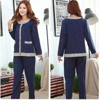 TERBARU pp piyama baju tidur kancing full polkadot wanita cewek istri