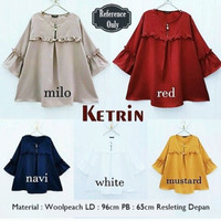 Baju Atasan Wanita Muslim / Blouse / Tunik / Keyla Top Woolpeach