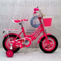 12in United Pom Pom CTB Sepeda Anak Perempuan Usia 2 - 4 Tahun Pink