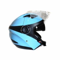 Helm Zeus Z610 I Blue Half Face dual Visor Berkualitas