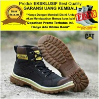 Sepatu pria boots safety proyek caterpillar ujung besi kreasilokal
