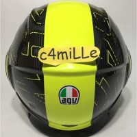HELM AGV FLUID IBISCUS GUNMETAL YELLOW DOUBLE VISOR 46 VALENTINO ROSSI