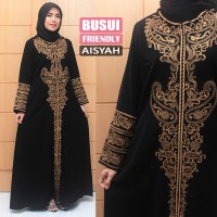 Jual Gamis Abaya Hitam Jumbo Busui Friendly exclusive , Gamis Pesta Bordir Murah