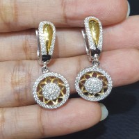Anting / Giwang Berlian Eropa 0,72ct Ring Emas Putih