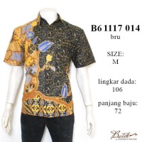 hem batik dasar hitam B61117014BRU/kemeja kantoran/baju batik pria
