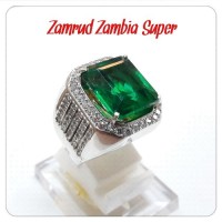CINCIN ZAMRUD ZAMBIA. KUALITAS TERBAIK. RING PERAK SUPER MEWAH. LAYAK