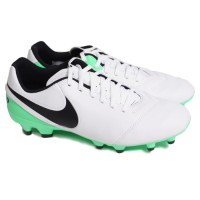 Sepatu Bola Nike Tiempo Genio Ii Leather Fg - White Black Electro Gree