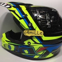 HELM KYT CROSS OVER SE STEP UP BLACK YELLOW FLUO CYAN BLUE TRAIL