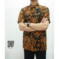 Kemeja Batik Sogan Lengan Pendek Jokowi Batik Murah Seragaman Grosir P