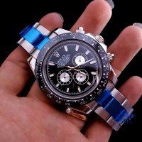 Jam Tangan Pria ROLEX Cosmograph Daytona Ring BLACK Dial SILVER Steel