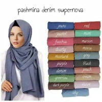 Jual Pashmina Katun Supernova Denim Murah