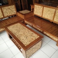Kursi Meja Tamu Minimalis Sudut Koin Jati, Model Terbaru