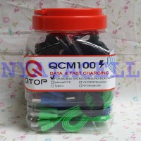 Kabel Data Qtop QCM100 Micro USB 100CM Asus/Samsung/Hippo/Xiaomi/Vivan