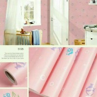 Grosir Murah Wallpaper Dinding Motif ikan pink 10m x 45cm