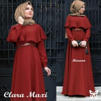clara maxi hijab cape maroon+belt T13