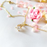 Kalung Baja Putih Cincin Emas Berlian Gold Diamond Ring Necklace
