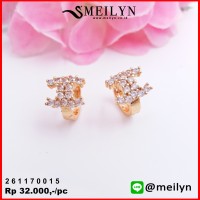 MEILYN ANTING CLIP CHANEL EMAS ZIRCON 261170015 MEILI
