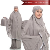 GROSIR MUKENA DEWASA BALI RIBBON ABU