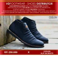SEPATU BOOTS MODEL SLIP ON BOOT TANPA TALI