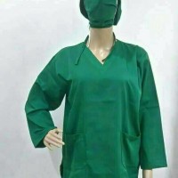 Seragam Jaga Perawat / Baju OK Wanita Lengan Panjang Uk. S M L XL XXL