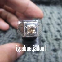 cincin perak berlian fashion men simpel mata satu