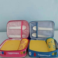 Tupperware Paket Bekal Happy Days +tas + Cutlery Bekal Anak