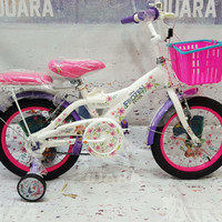 SEPEDA ANAK MINI WIMCYCLE FROZEN 16 INCI TERBARU WHITE/PURPLE