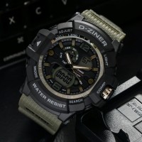 JAM TANGAN PRIA DZINER 8211 DOUBLE TIME ORIGINAL
