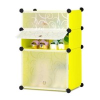 Rak Lemari Sepatu Plastik DIY 3 Pintu Combination Murah