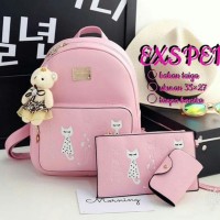 Tas Wanita Terbaru / Tas Import / Tas Batam ransel fashion set 3 in 1