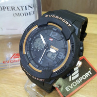 JAM TANGAN EVOSPORT EV1230 BLACK RING ROSEGOLD ORIGINAL