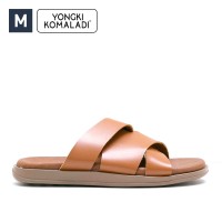 Sandal Pria Yongki Komaladi Kata Brown Tan Leather Original