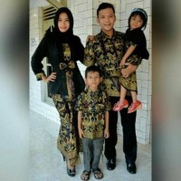 Baju Couple Batik Sarimbit Keluarga full set Mama Papa & 2 Anak Cewek