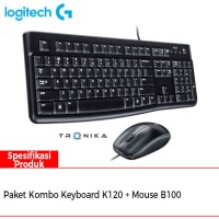 Logitech Paket Combo Keyboard K120 dan Mouse B100