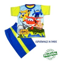 SUPERWINGS IN PARIS Baju TIDUR / Rumah Anak Cowok /Piyama Anne Claire