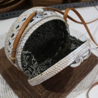 Jual Tas Rotan /Ratan Bag Bulat motif Gandis Murah Murah
