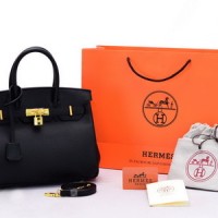 Tas Hermes Birkin 30 Clemence Long-Strap Hitam AH101T