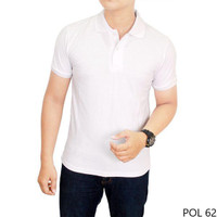 LIMITED EDITION Kaos Kerah Warna Putih Polos Pria TERJAMIN