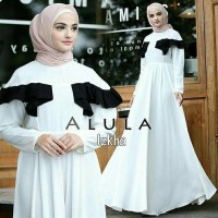 Dress Putih / Gamis Hitam / Baju pesta/ Pakaian hijab : Alula Dress M