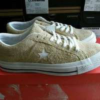 Sepatu CONVERSE One Star Cons Vintage Suede Khaki White (ORIGINAL)