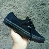 Sepatu Vans Authentic Full Black Hitam Polos Sekolah Kerja Kuliah Pria