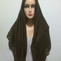 Jilbab Segi Empat Paris Polos coklat tua coktu Kerudung segiempat