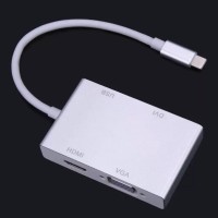 USB 3.1 TYPE C TO VGA HDMI DVI + USB 3.0 Hub ADAPTER 4 IN 1