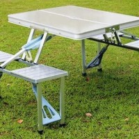 Meja Kursi Lipat Piknik Aluminium Portable Mini Cafe