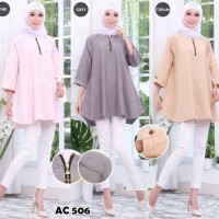Atasan Blouse Linen Rajut Extra Large Fashion Wanita Baju Busana Murah