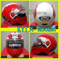 Helm KYT x-Rocket merah putih / helm murah /helm full face